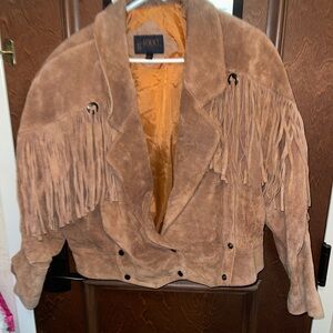 Vintage Women’s g4000 Tan Suede Fringe Jacket Size Large Western